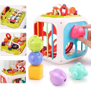 Sensoryczna elastyczna edukacyjna kostka sorter kształtów 