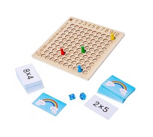 Tabliczka mnożenia drewniana gra planszowa montessori 