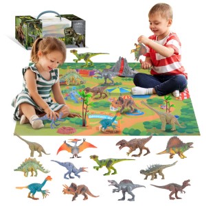 Zestaw figurek dinozaury 12 el. z akcesoriami + mata 