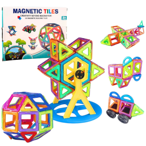 Klocki magnetyczne edukacyjne 72 elementy
