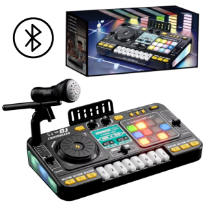 Konsola DJ dla dzieci z mikrofonem mikser muzyczny LED pianinko bluetooth