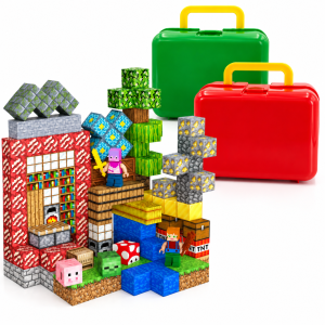  Klocki magnetyczne sześciany kostki 3D pixele w walizce 96 elementów